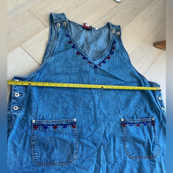 Denim Sleeveless Dress with Embroidered Details - Picture 5 of 7